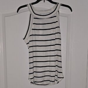 Threads 4 Thought Asymmetrical Black and White Tank Top